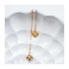 CANNES - BOUCLE D'OREILLE PUCE ZIRCON, SPINELLE CHOCO ET PENDENTIF FLEUR INDIEN SUR CHAÎNE 3 MAILLONS