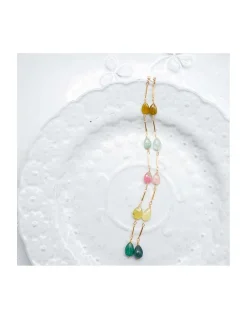 CANNES - BOUCLE D'OREILLE PUCE ZIRCON ET 5 TOURMALINES AFGHANES SUR CHAÎNE