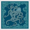 CARRE COTON ET SOIE - POSEIDON - AQUA