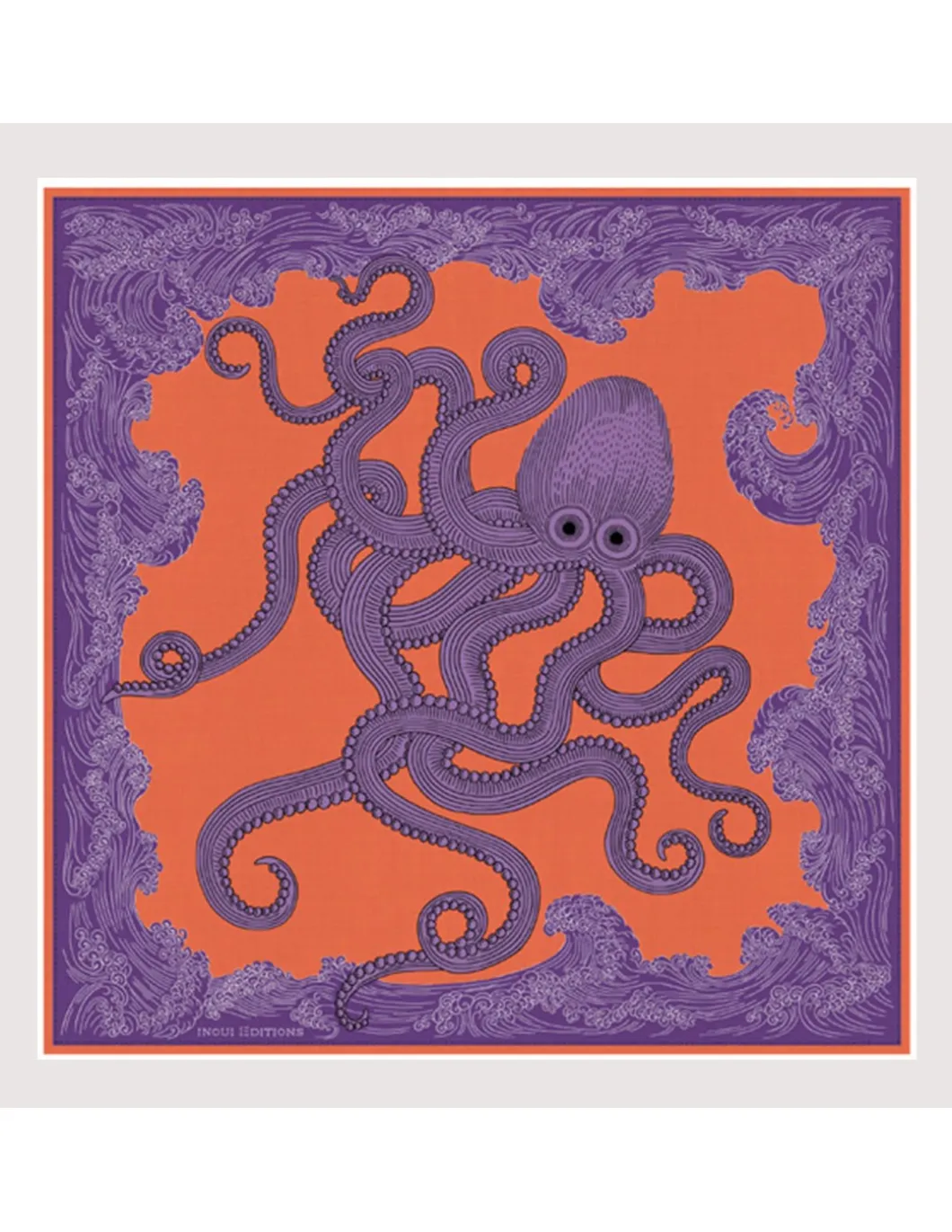 CARRE COTON ET SOIE - POSEIDON - PURPLE