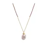 COLLIER - MOOREA 2 - GRENAT ET PERLE IRRÉGULIÈRE