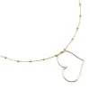 COLLIER CHAINE MIXTE 50 CM ET MÉDAILLE GRAND COEUR
