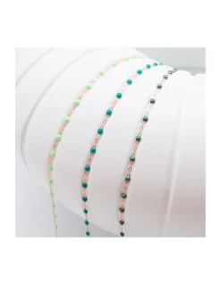 COLLIER RAS DE COU OR ROSE 42CM- GIGI - TONS VERTS