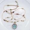 COLLIER TIBETAIN COURT FLUORITE RAINBOW N°903