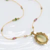 COLLIER TIBETAIN COURT LEMON TOPAZE N°907