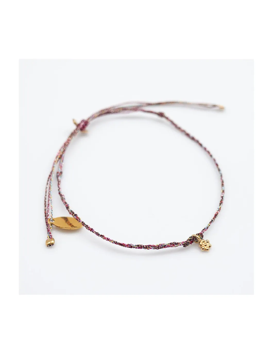 DAISY - BRACELET CORDONS LUREX ET FLEUR