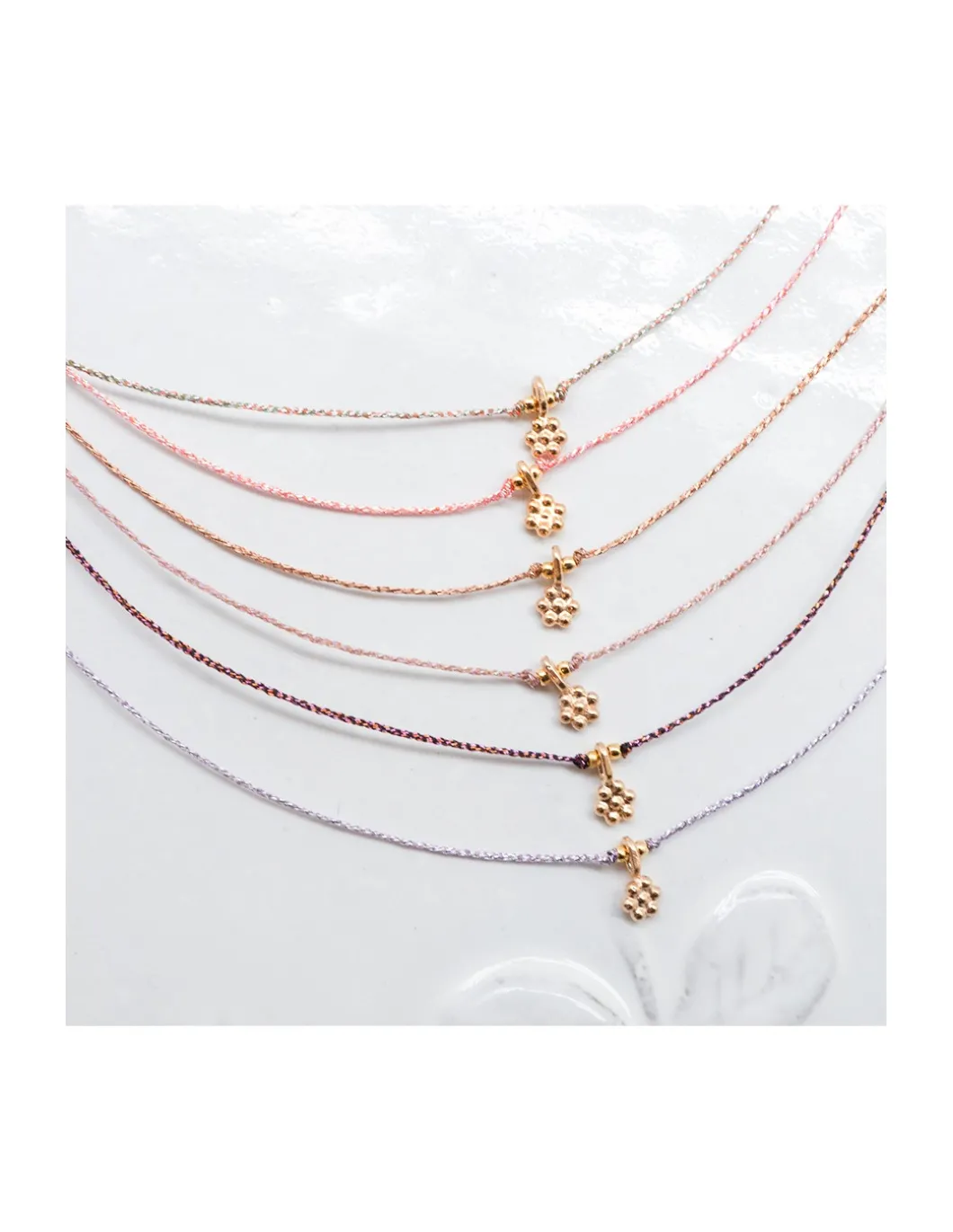 DAISY - COLLIER CORDONS LUREX ET FLEUR (CORDON AU CHOIX)