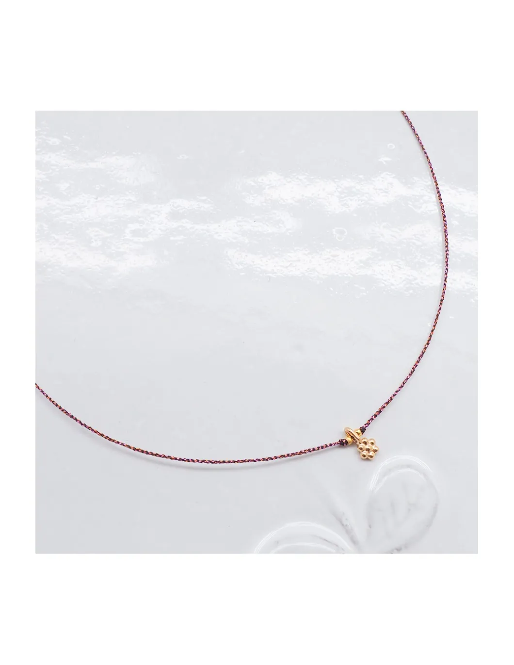 DAISY - COLLIER CORDONS LUREX ET FLEUR (CORDON AU CHOIX)