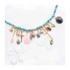 GIGI - COLLIER 50CM TURQUOISES RONDELLES NOUÉES ET CHARMS