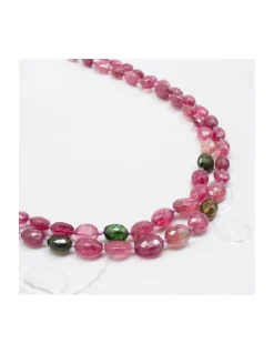 GIGI - COLLIER LONG TOURMALINES ROSES ET VERTES