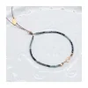 G-LINKS - BRACELET TOURMALINES BLEUES ET CHAÎNE PLAQUÉE OR 3 MAILLONS OVALES