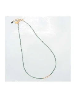 G-LINKS - COLLIER ÉMERAUDES ET CHAÎNE PLAQUÉE OR 3 MAILLONS OVALES
