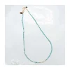 G-LINKS - COLLIER TURQUOISES ET CHAÎNE PLAQUÉE OR 3 MAILLONS OVALES