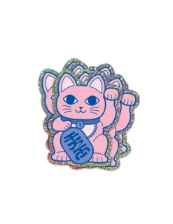 GLITTER STICKER - LUCKY CAT MANEKI NEKO