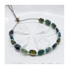 HOLLY TOURMALINES - BRACELET 15 TOURMALINES VERTES CARREES ET 14 TURQUOISES