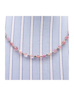 HOLLY TOURMALINES - COLLIER TOURMALINES CARRÉES ET SAPHIRS BLEUS ROUGES