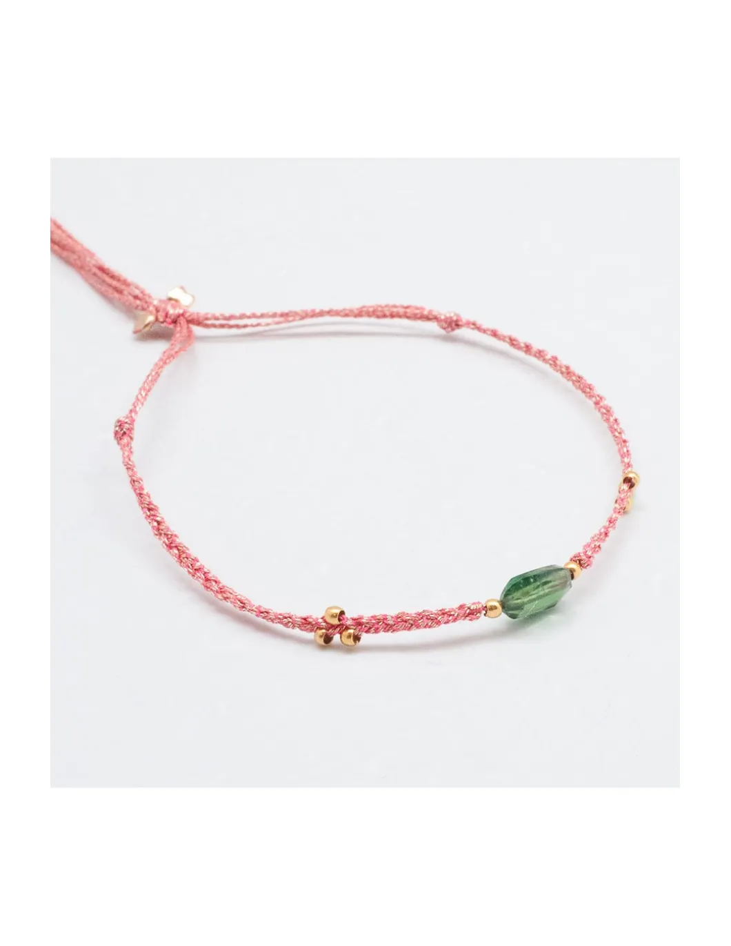 JANE - BRACELET TOURMALINE PICASSO SUR CORDON LUREX