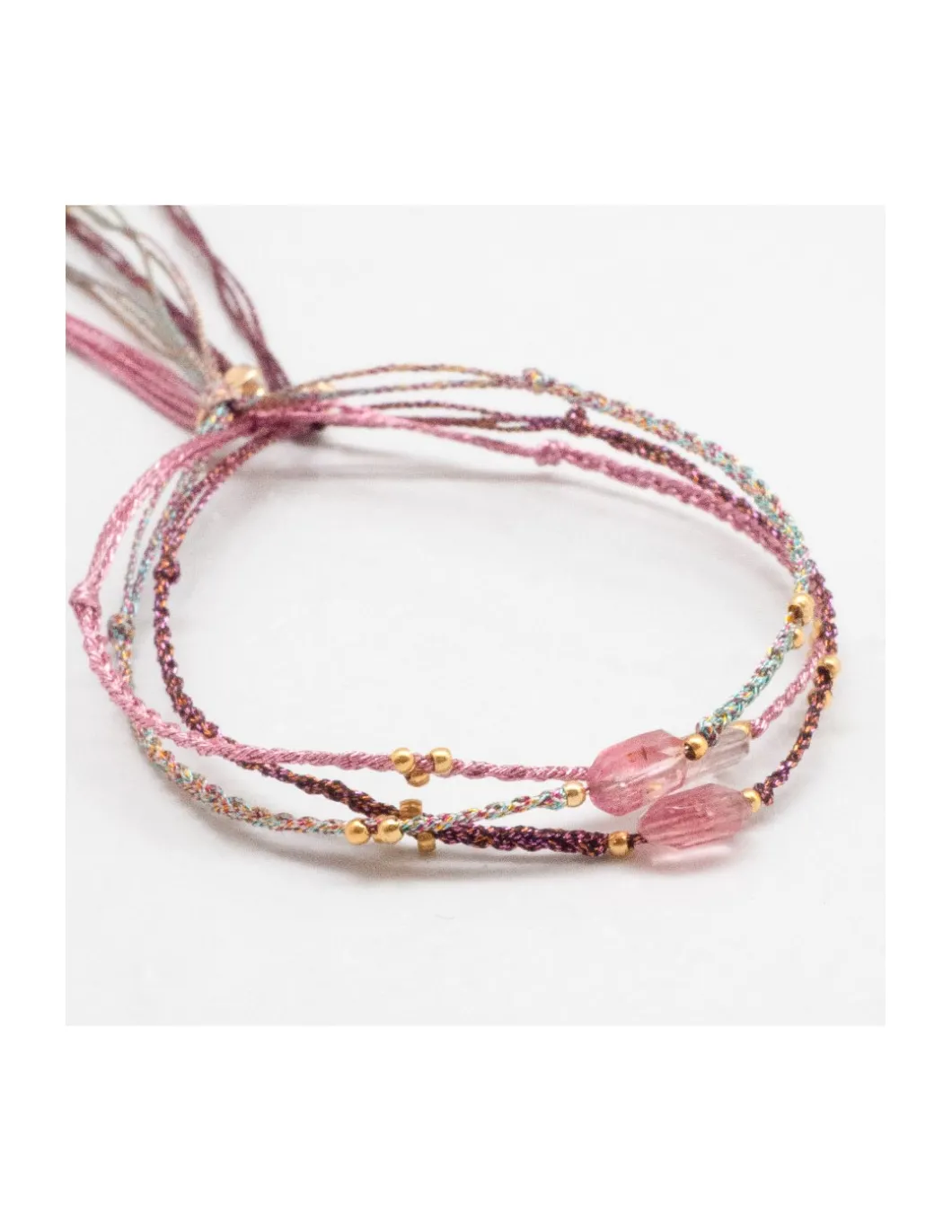 JANE - BRACELET TOURMALINE PICASSO SUR CORDON LUREX