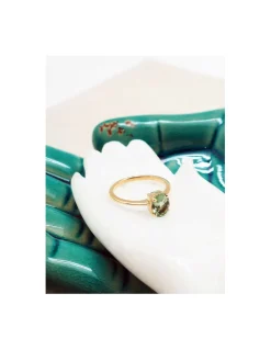 JOHRI - BAGUE EN OR ET TOURMALINE VERTE GRIFFE