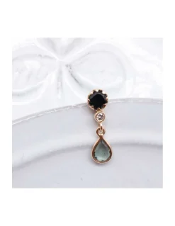 JOHRI - PUCE D'OREILLE EN OR, TOURMALINES ET DIAMANT