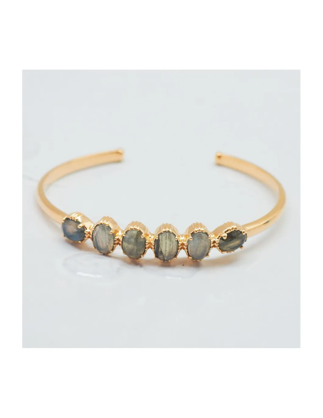 JONC 6 PIERRES OVALES - LABRADORITE