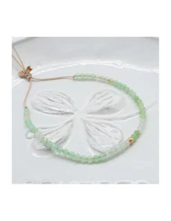 LA MESA DRIVE - BRACELET CHRYSOPRASES ET PERLE DORÉE AU CENTRE