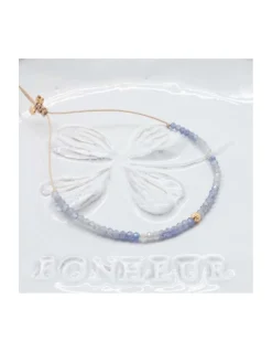 LA MESA DRIVE - BRACELET TANZANITES ET PERLE DORÉE AU CENTRE