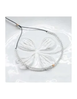 LA MESA DRIVE - BRACELET ZIRCONS GRIS ET PERLE DORÉE AU CENTRE