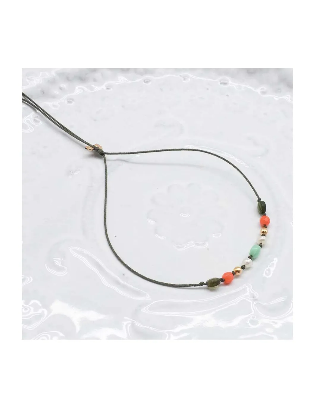 MARIA - BRACELET TOURMALINE, CORAIL BAMBOO, PERLE DE CULTURE ET CHRYSOPRASE (COURT)