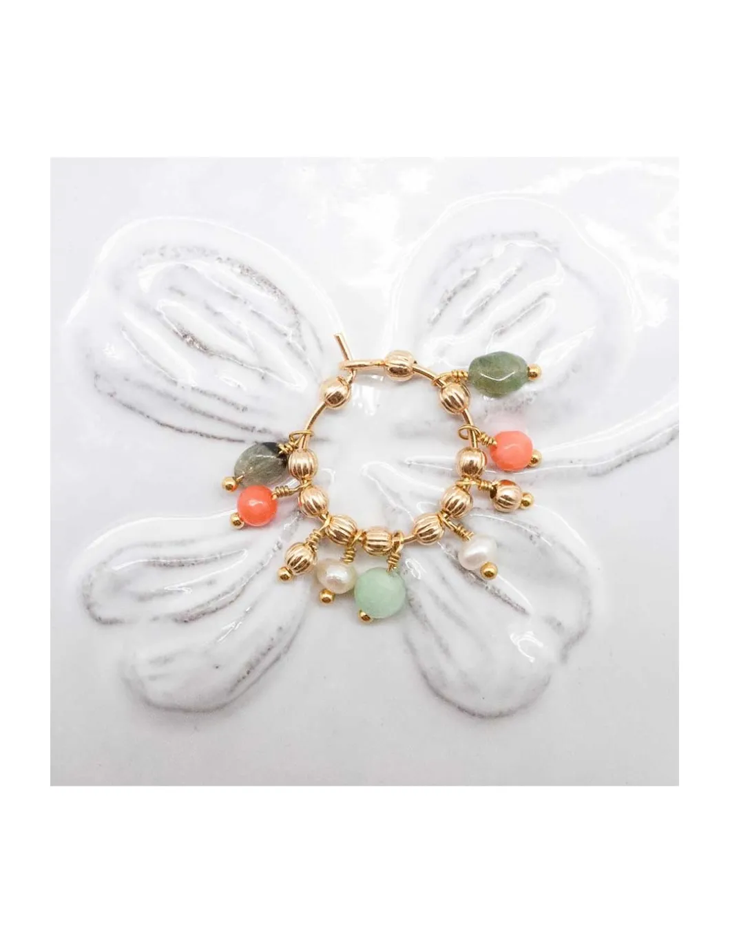MARIA - CRÉOLE TOURMALINE, CORAIL BAMBOO, PERLE DE CULTURE ET CHRYSOPRASE (LONG)