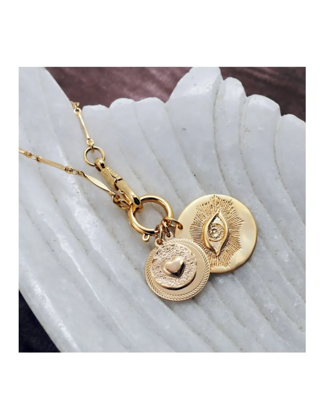 MÉDAILLES CORDE, COEUR IRRÉGULIER ET OEIL GRAVÉ (26€ à 45€)