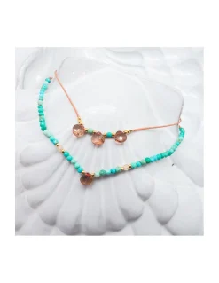 MIDNIGHT BATH - BRACELET 3 ANDALOUSITES ET TURQUOISES