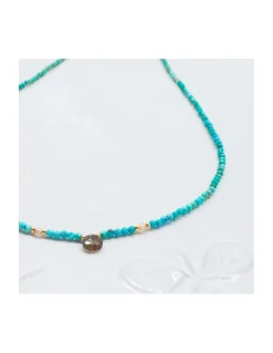 MIDNIGHT BATH - COLLIER TURQUOISES, ANDALOUSITES ET ZIRCONS JAUNES
