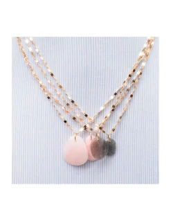 MINE - COLLIER LABRADORITE SUR CHAÎNE DISCO