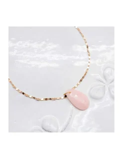 MINE - COLLIER OPALE ROSE SUR CHAÎNE DISCO
