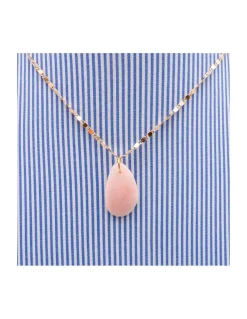 MINE - COLLIER OPALE ROSE SUR CHAÎNE DISCO