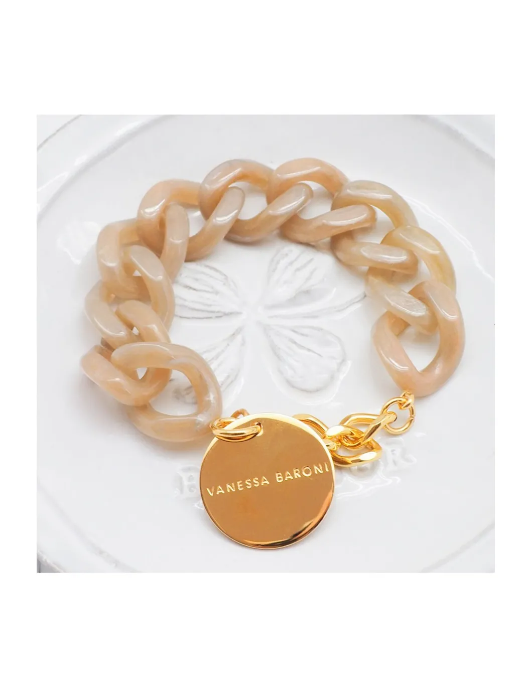 MINI BRACELET FLAT CHAIN - BIANCONE MARBLE