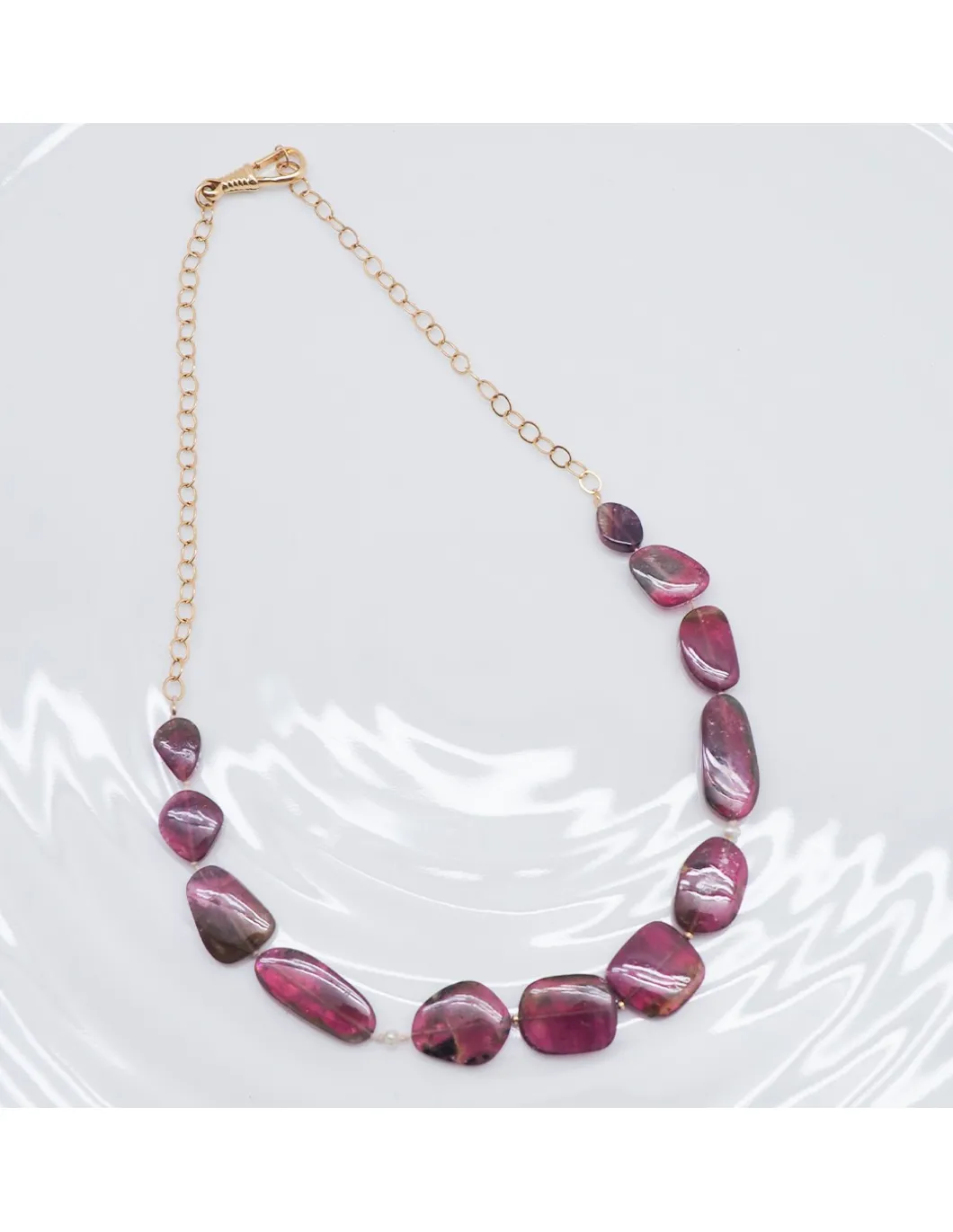 ONE OF A KIND - COLLIER 12 TOURMALINES ET 2 PERLES DE CULTURE
