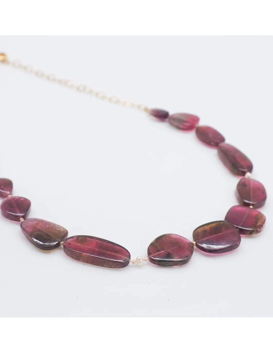 ONE OF A KIND - COLLIER 12 TOURMALINES ET 2 PERLES DE CULTURE