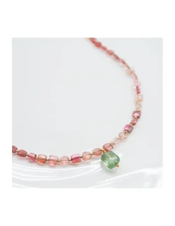 ONE OF A KIND - COLLIER COURT TOURMALINES CARRÉES ET TOURMALINE PICASSO VERTE