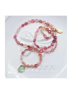ONE OF A KIND - COLLIER COURT TOURMALINES CARRÉES ET TOURMALINE PICASSO VERTE