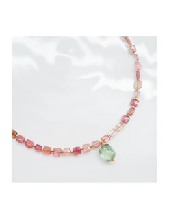 ONE OF A KIND - COLLIER COURT TOURMALINES CARRÉES ET TOURMALINE PICASSO VERTE
