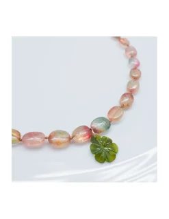 ONE OF A KIND - COLLIER LONG TOURMALINES LIGHT ET FLEUR TOURMALINE