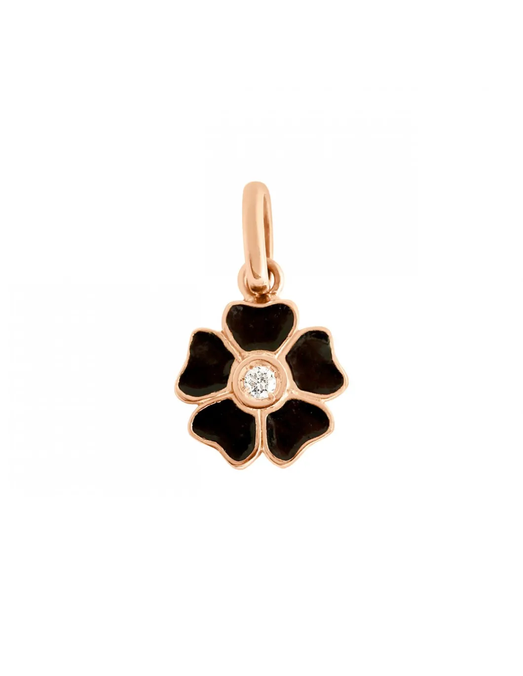 PENDENTIF OR ROSE - GIGI - FLEUR NOIRE