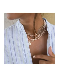 PYLA - COLLIER PERLES DE CULTURE SOUCOUPES ET ROCAILLES