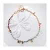 RIO - BRACELET ARC EN CIEL, TOURMALINES VERTES, OPALES JAUNES, LARIMARS, RHODOLITES, CHRYSOPRASES ET CORAIL BAMBOO