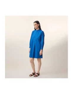 ROBE - 784 - MARTINE - POPLIN ROYAL BLUE