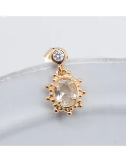 SCANDALE - BOUCLE D'OREILLE PUCE CZ ET CHARM ZIRCON COLORÉ