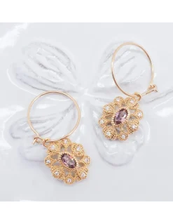 SCANDALE - CRÉOLE FINE AVEC CHARM FLEUR ET ZIRCONS