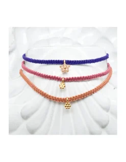 STARTERS - BRACELET MACRAMÉ UNE FLEUR PLAQUÉE OR